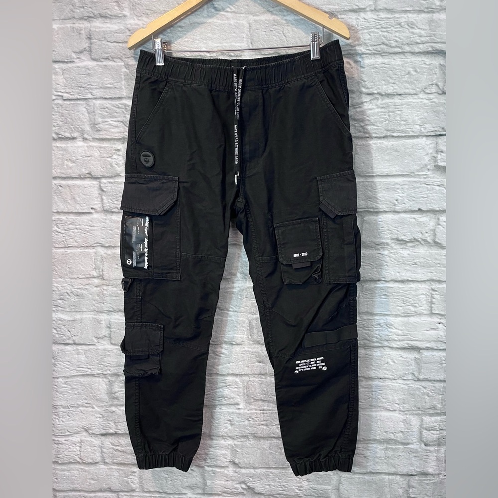 AAPE by A Bathing Ape Size M Black Tapered Ankle Cargo Pants